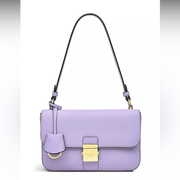 🎁 Radley London’s Hanley Close Shoulder bag smooth leather violet NWT - Picture 1 of 5